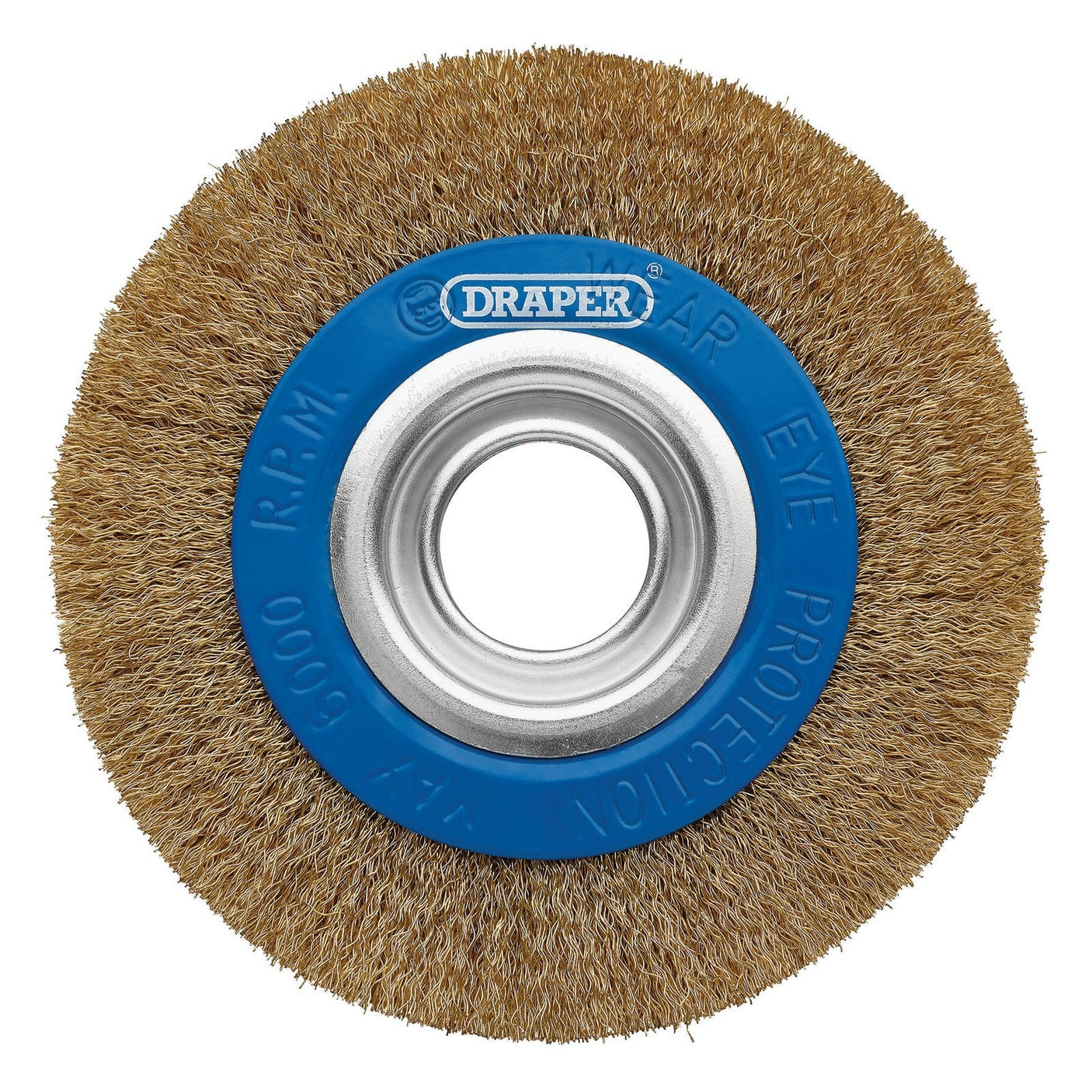 Draper Brassed Steel Bench Grinder Wire Wheel Brush, 150 X 31.75mm - BG150CS - Farming Parts