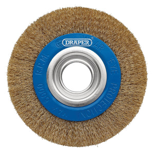 Draper Brassed Steel Bench Grinder Wire Wheel Brush, 150 X 31.75mm - BG150CS - Farming Parts