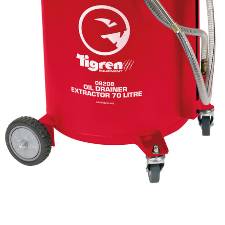 TIGREN 50ltr Gravity Oil Drainer – Adjustable Height & Pneumatic Discharge | SIP-08207