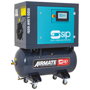 SIP VSDD 5.5kW 10bar 160L Rotary Screw Compressor 230v - 08253