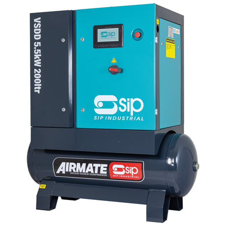 SIP VSDD 5-5kW 8bar 200ltr 400v Rotary Screw Compressor | IP-08258 - Farming Parts