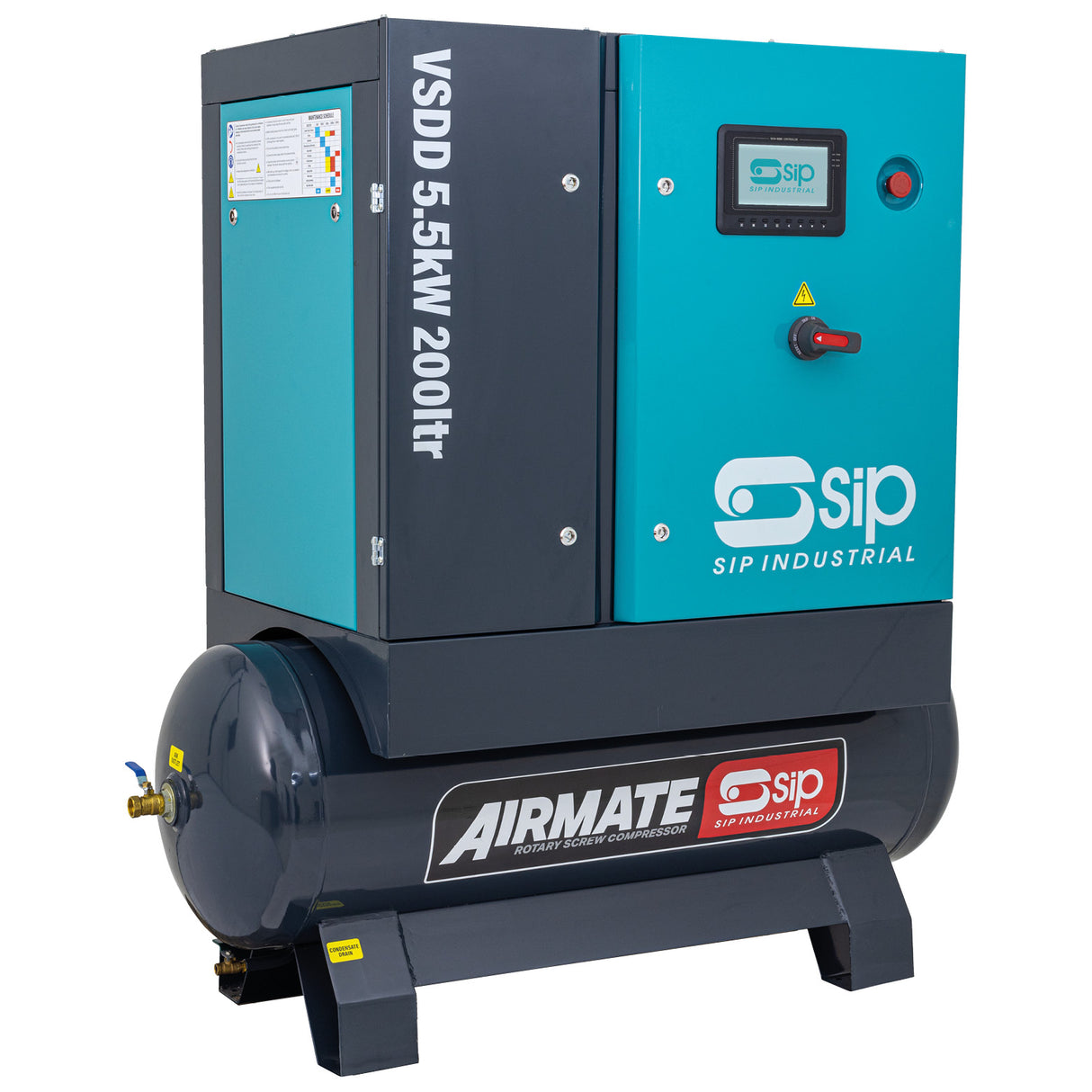 SIP VSDD 5.5kW 10bar 200L Rotary Screw Compressor 400v - 08260