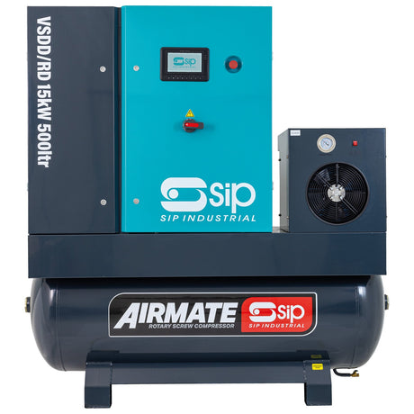 SIP VSDD/RD 15kW 8bar 500ltr 400v Rotary Screw Compressor with Dryer | IP-08267 - Farming Parts