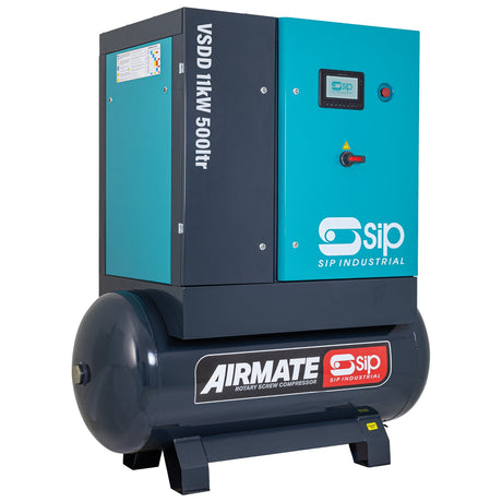 SIP VSDD/RD 11kW 10bar 500ltr 400v Rotary Screw Compressor with Dryer | IP-08272 - Farming Parts