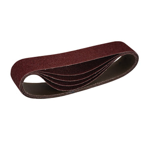 The Draper Cloth Sanding Belt, 50 X 686mm, 40 Grit (Pack Of 5) - SB50686, is a coiled belt of coarse aluminium oxide sandpaper commonly used for sanding surfaces.