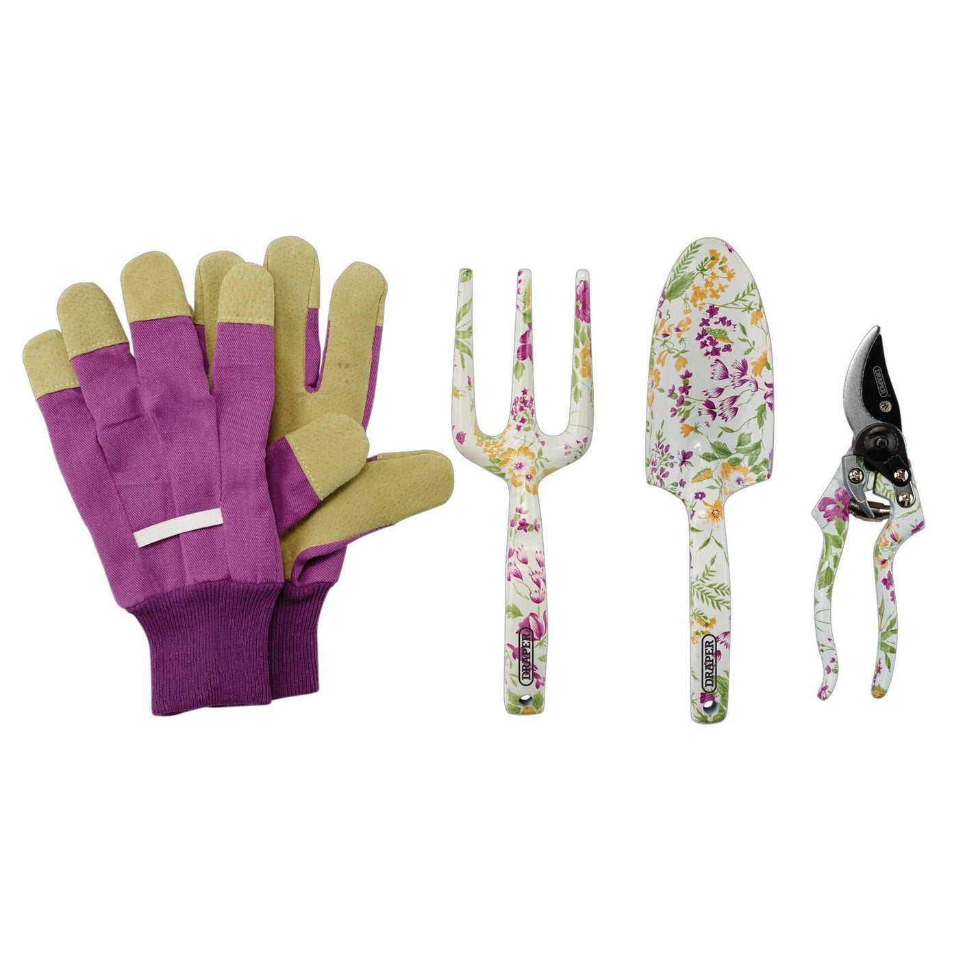 Draper Garden Tool Set With Floral Pattern (4 Piece) - AFTS/4 - Farming Parts