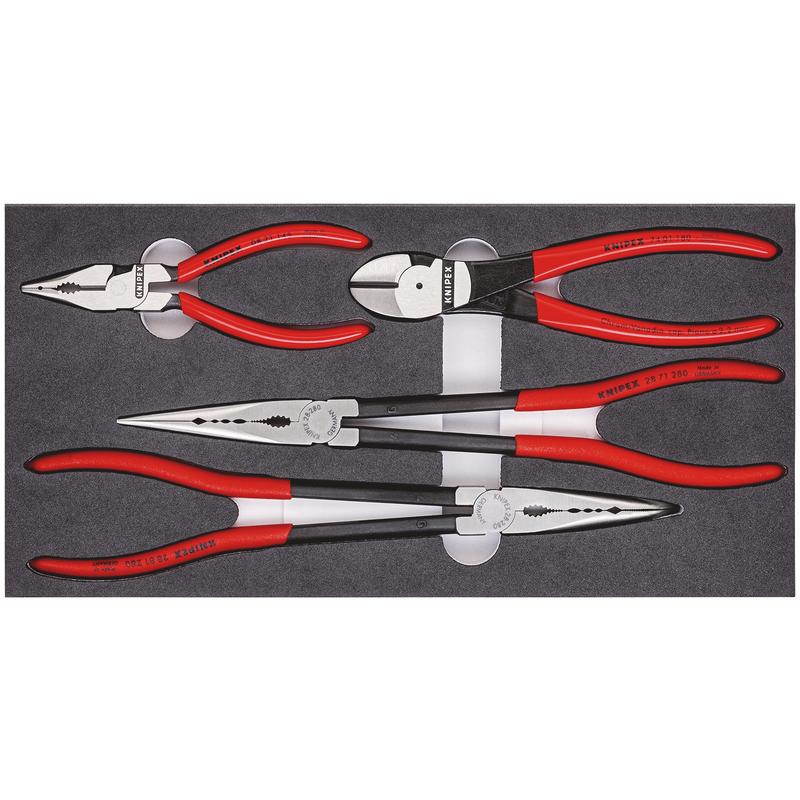 KNIPEX 00 20 01 V16 SET OF PLIERS IN A FOAM TRAY, 4 PARTS
