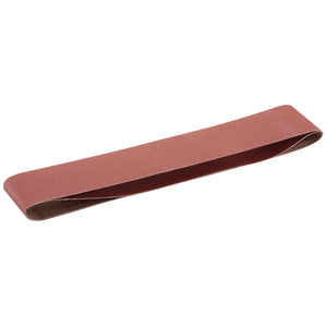 The Draper Cloth Sanding Belt, measuring 100 x 1220mm and featuring a 120 grit aluminium oxide surface, is designed with a looped, rectangular shape and uses electrostatic sand planting for superior abrasion. This high-performance sanding belt comes in a pack of two.