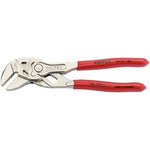 The Draper Knipex Pliers Wrench, 150mm - 86 03 150 SB, boasts professional-quality adjustable features with red handles, cam action jaws, and a silver metallic body for efficient speed fastening.