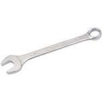 The Draper Cable Assembly - YPW2100I/110D57 is a silver combination wrench featuring an open-end and a box-end, made from durable chrome vanadium steel, and adheres to DIN3113 specifications.