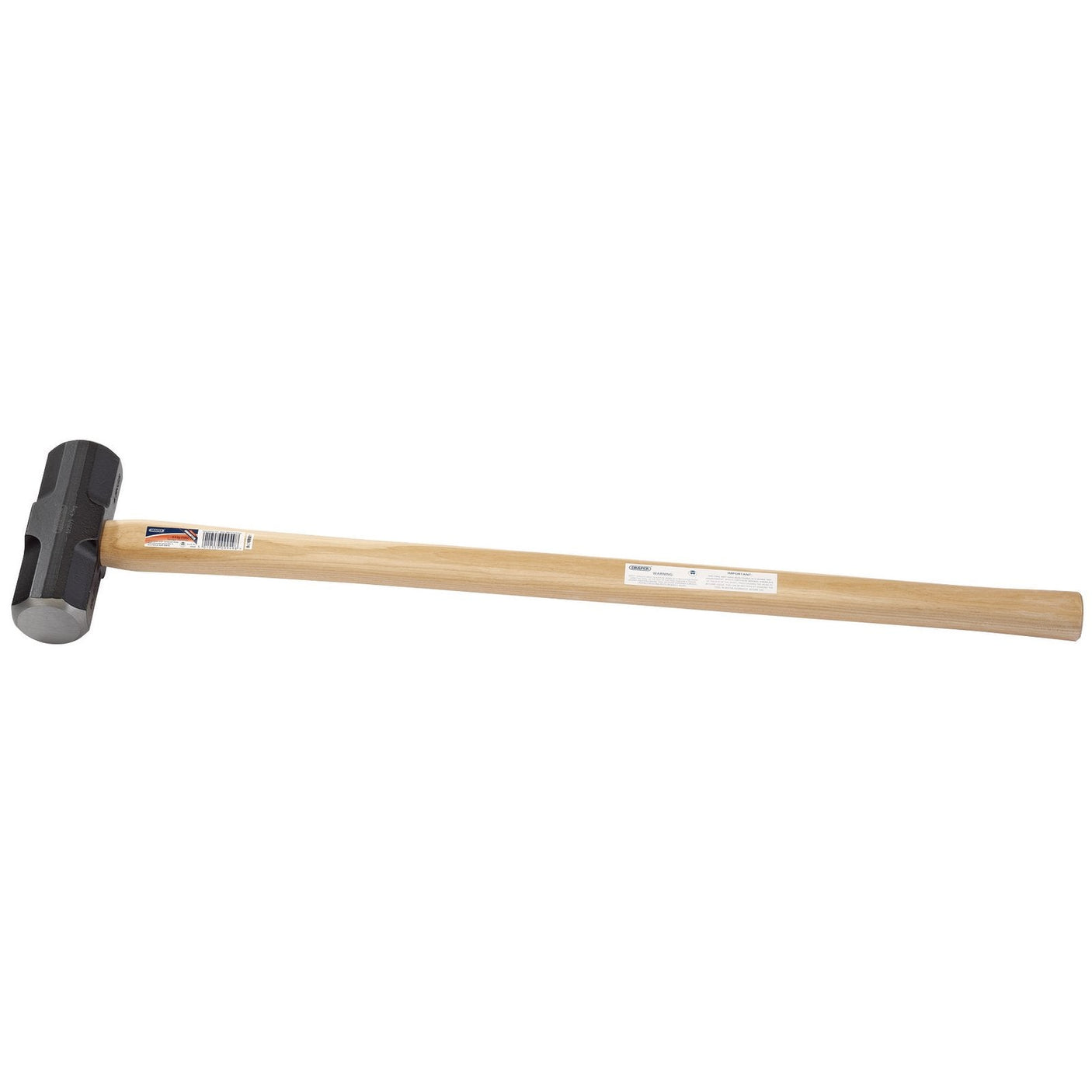 The Draper Expert Hickory Shaft Sledge Hammer, weighing 4.5Kg/10Lb (model: 6220/L), with its hickory shaft and black high carbon steel head, is displayed against a white background.