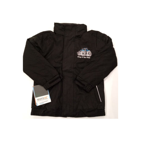 Regatta Dover Kids Jacket with King of the Field Logo Black/Blue - Farming Parts