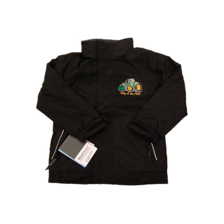 Regatta Dover Kids Jacket with King of the Field Logo Black/Green - Farming Parts