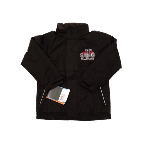Regatta Dover Kids Jacket with King of the Field Logo Black/Red - Farming Parts