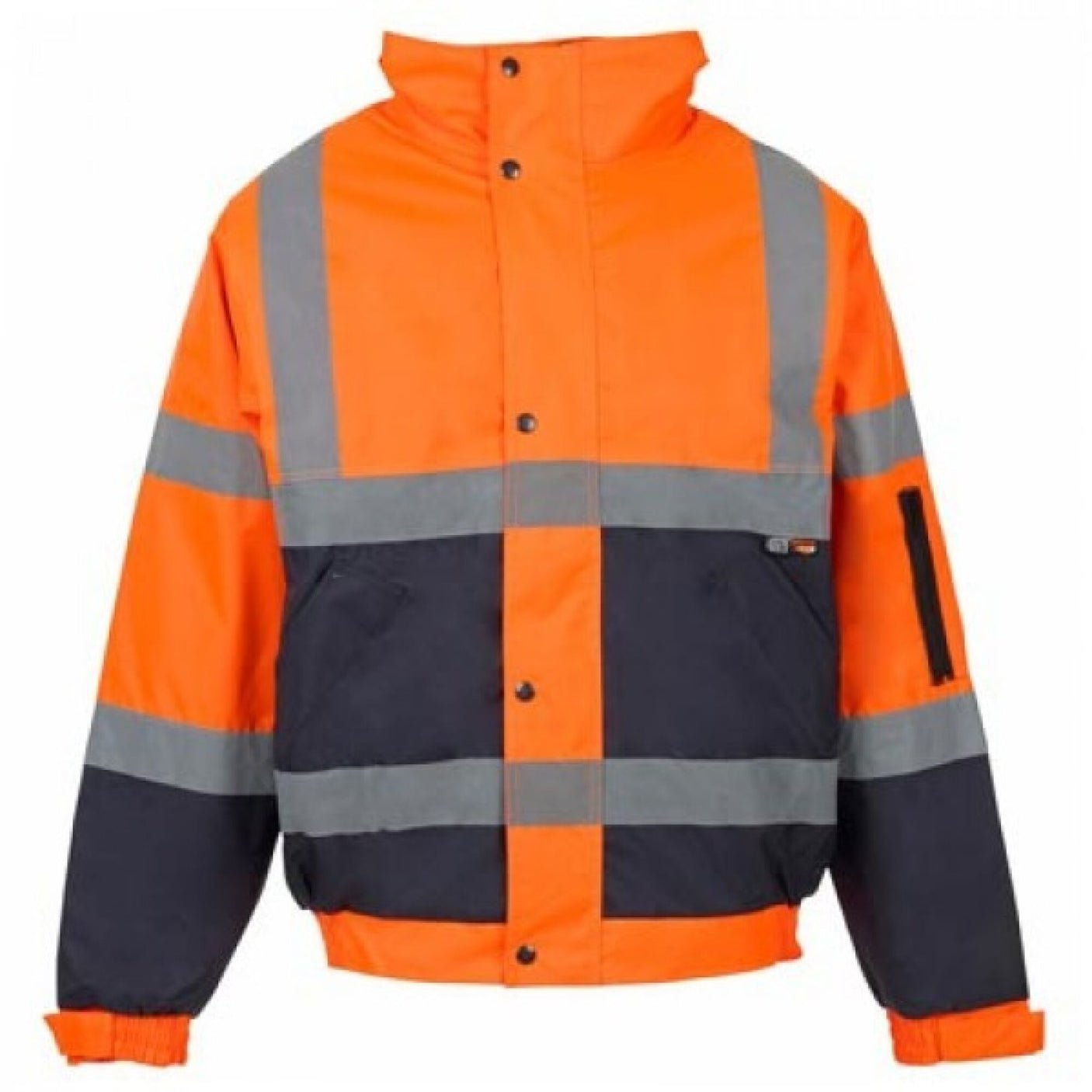 Hi-Vis Reflective 2-Tone Bomber Jacket Orange/Navy - Farming Parts