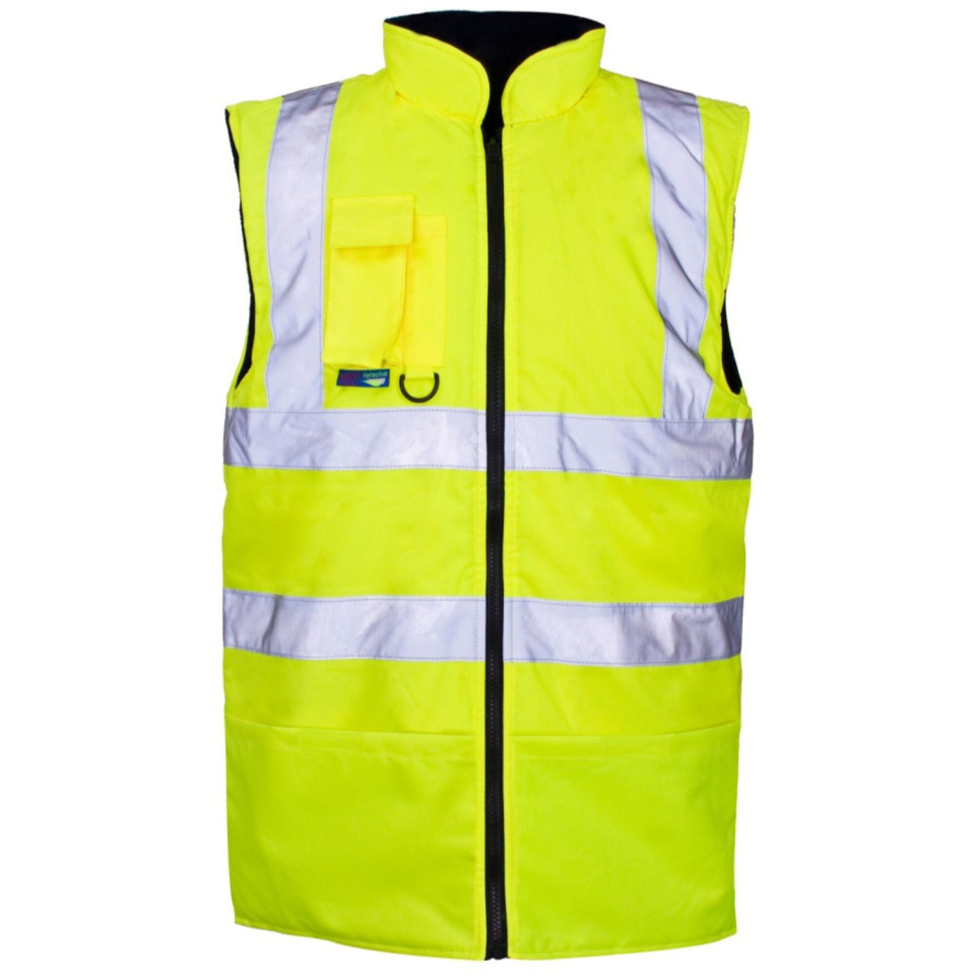 Hi-Vis Reversible Fleece-Lined Bodywarmer Yellow - Farming Parts