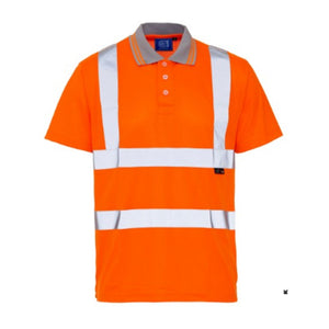 Hi-Vis Reflective Polo Shirt Orange - Farming Parts