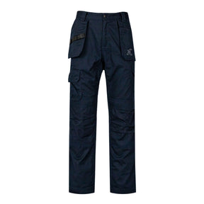 A pair of Xpert Core Work Trousers in navy from Cottonmount, featuring a modern fit and multiple pockets, including two side pockets, a flap pocket on the left thigh, and holster pockets.
