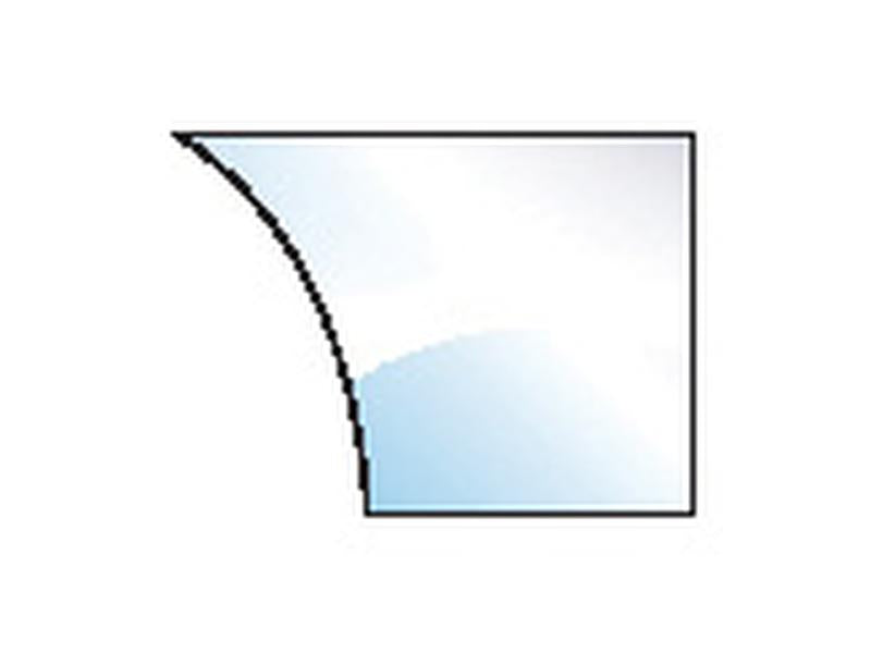 Illustration of a quadrant, depicting one-fourth of a circle inside a square. The curved edge represents the arc of the quarter circle, much like the precision engineering found in Sparex's Door Glass RH & LH (Part No. S.10004).