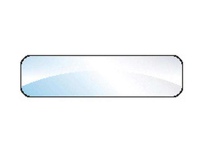 Image of a rectangular Rear Window (Sparex Part No.S.10043) from Sparex, featuring rounded corners and a reflective, shiny surface similar to the sleek finish of a bandage.