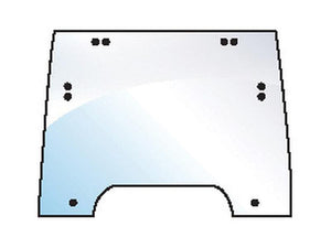 The Sparex Windscreen (Part Number: S.100497) is a clear plastic shield featuring rounded bottom edges and screw holes on both the top and sides, making it compatible with glazing rubber.