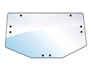 Illustration of a clear, rectangular Rear Window (Sparex Part Number: S.100966) with rounded corners, multiple mounting holes along the edges, and tinted green for added style by Sparex.