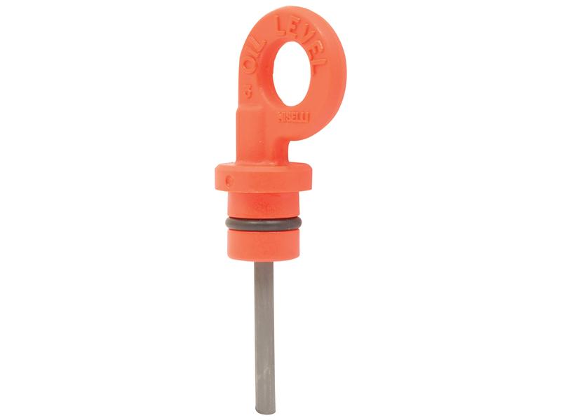 The Sparex Oil Level Rod (Ø18 x 55mm, Part Number: S.101949) is a red plastic oil dipstick featuring a metal rod and two rubber O-rings, labeled "OIL LEVEL." This Battioni tool is essential for checking your vehicle's oil.