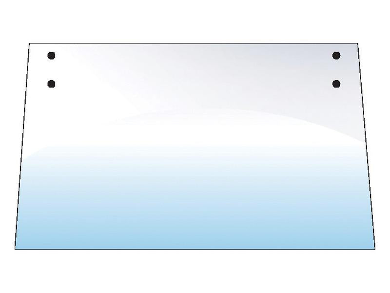 A rectangular sheet of clear, slightly tinted glass with four black screw holes, one in each corner. The glass is set against a plain white background and classified under tariff code 8708299000. This product is known as the "Rear Window" and has the Sparex Part Number S.101994 from the brand Sparex.