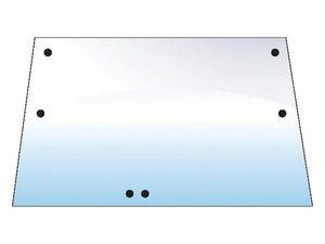 Illustration of a clear, rectangular screen with rounded corners, featuring six black dots near the top and two near the bottom. This unique design is part of the Sparex collection, often identified under tariff code 8708299000. Specifically, it is referred to as the Rear Window (Sparex Part Number: S.101995).