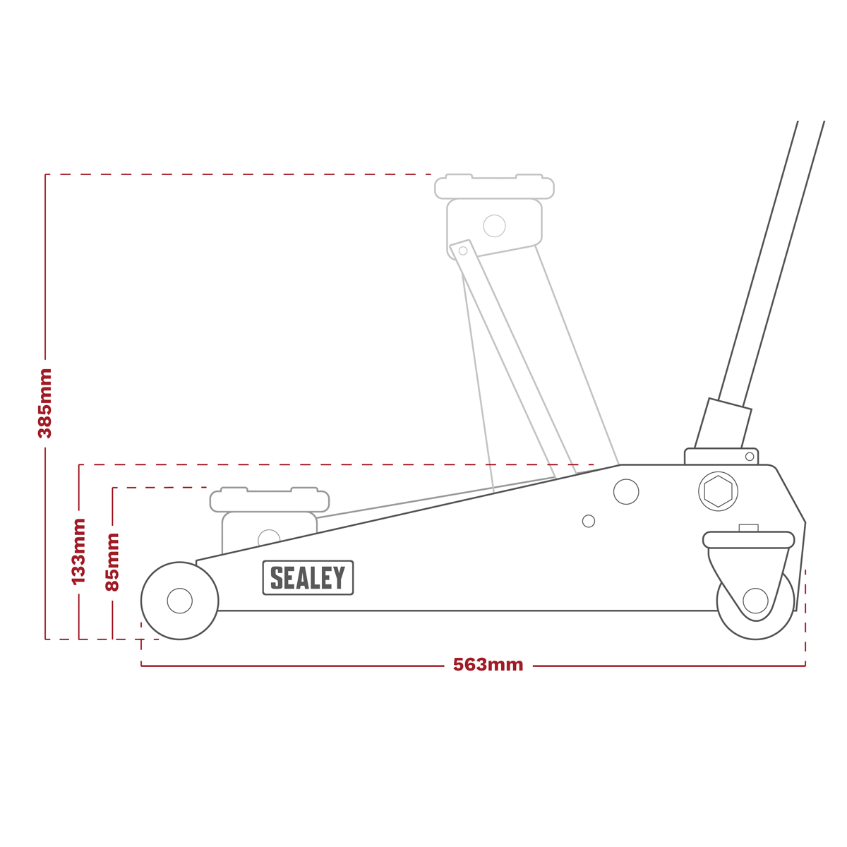 Trolley Jack 2 Tonne Low Entry Short Chassis & Accessories Bag Combo - Hi-Vis Green - 1020LEHVBAGCOMBO - Farming Parts
