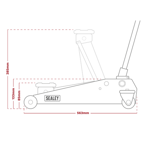 Trolley Jack 2 Tonne Low Entry Short Chassis & Accessories Bag Combo - Hi-Vis Green - 1020LEHVBAGCOMBO - Farming Parts