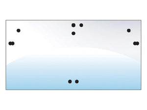 A rectangular glass plate, identified as the Rear Window (Sparex Part Number: S.102256), features two columns of three black dots at the top, two pairs of black dots on each end, and two black dots at the bottom, perfect for those familiar with Sparex products.