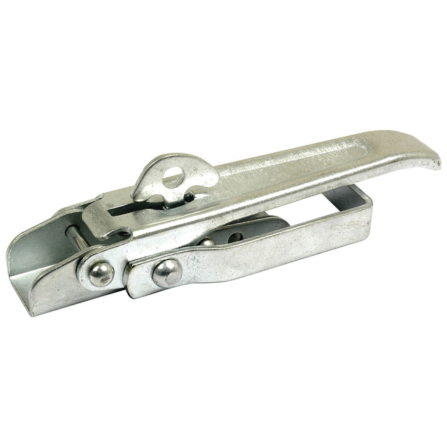 A lockable metal toggle latch with a simple locking mechanism, designed for securing or fastening objects together. Ideal for use as a Sparex Trailer Latch, 100 x 27mm Lockable (Part No. S.10297).