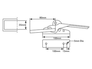 *SPECIAL PRICE* - Trailer Latch, 100 x 27mm Lockable | Sparex Part No.S.10297