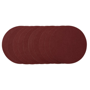 Ten Draper Sanding Discs, 230mm, 80 Grit (SDHAL230), in dark red, arranged in a slightly overlapping stack.