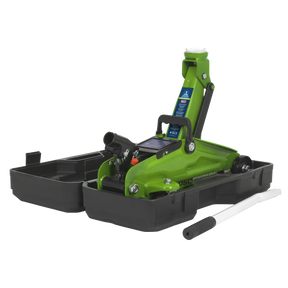 Trolley Jack 2 Tonne Hi-Vis Short Chassis with Storage Case - 1050CXDHV - Farming Parts