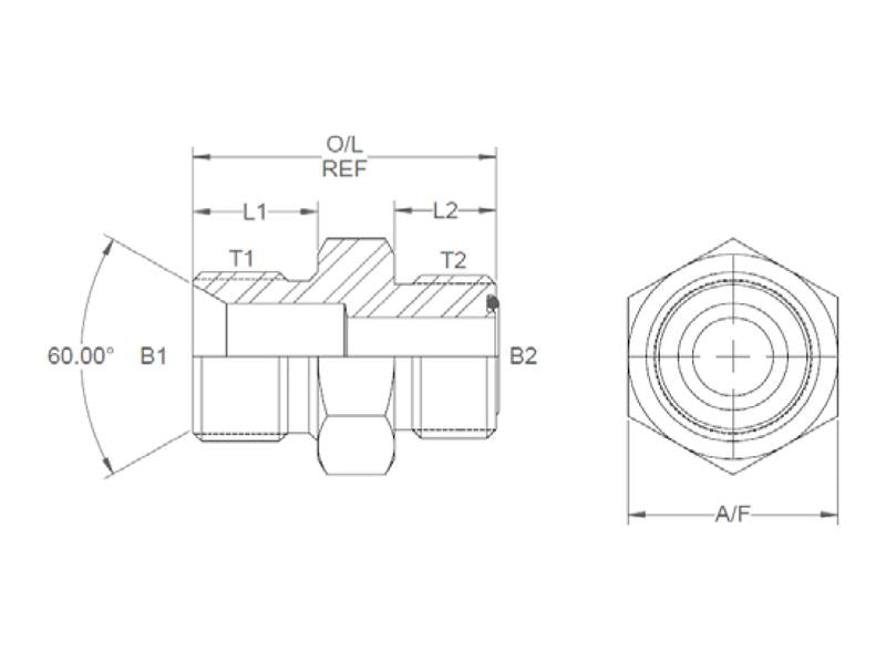 Sparex Hydraulic Adaptor 3/4'' BSP Male x 1-3/16'' ORFS Male Less O'ring | S.10687 - Product Image 3