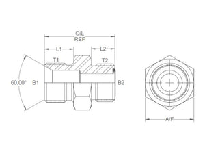 Sparex Hydraulic Adaptor 3/4'' BSP Male x 1-3/16'' ORFS Male Less O'ring | S.10687 - Product Image 3