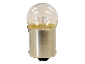 A Sparex cylindrical glass light bulb with a metal base, labeled Light Bulb (Filament) R5W, 12V, 5W, BA15s (Box 1 pc.); Sparex Part Number: S.109952 stands upright against a plain white background.