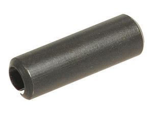 The Imperial Roll Pin by Sparex (S.1108) is a small, cylindrical black metal pin with a hollow center and slightly beveled ends, renowned for its exceptional shear strength. This particular model measures 3/32'' in diameter and 1'' in length.
