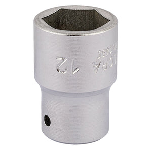 Draper Elora Hexagon Socket, 1/4" Sq. Dr., 12mm - 1455-M 12 - Farming Parts