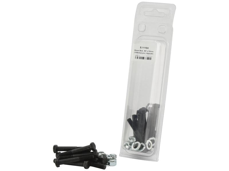 Sparex Shear Bolt M7 x 1.00x50mm 10pcs Agripak Welger Fit | S.11104
