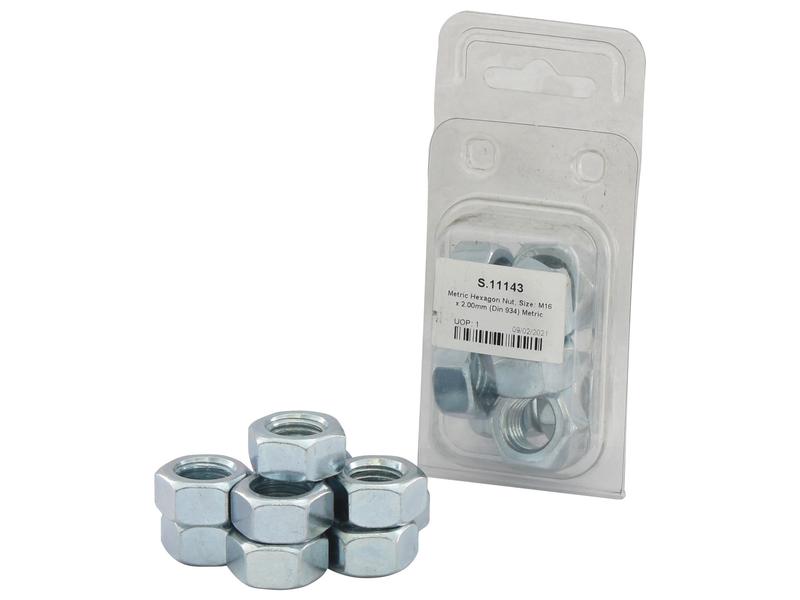 Sparex Agripak Coarse Nut M16x2.00mm High-Strength Zinc Pack | S.11143