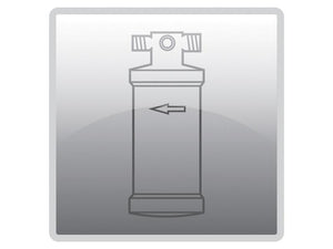 A grayscale illustration of a Filter Drier (Sparex Part Number: S.111933) with an arrow pointing to the left, indicating the direction of fluid flow through the filter.