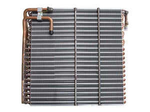 Introducing the Sparex Condenser (Part Number: S.112077), a rectangular air conditioning evaporator coil engineered with copper tubes and aluminum fins, designed with a fitting inlet for hassle-free installation.