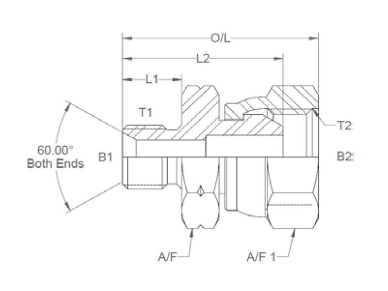 Sparex Hydraulic Adaptor M20 x 1.50 Metric Male x 1/2'' BSP Swivel Female | S.11210 - Product Image 3