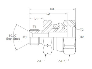 Sparex Hydraulic Adaptor M20 x 1.50 Metric Male x 1/2'' BSP Swivel Female | S.11210 - Product Image 3