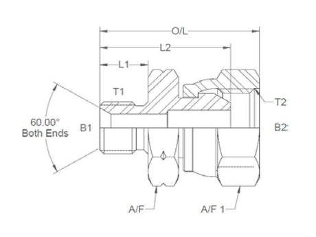 Sparex Hydraulic Adaptor M20 x 1.50 Metric Male x 1/2'' BSP Swivel Female | S.11210 - Product Image 3