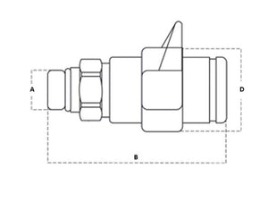 Faster Quick Release Hydraulic Coupling Female 1/2'' Body x 7/8'' UNF Male Thread | S.112635 - Product Image 2