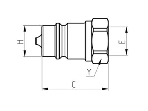 Faster Quick Release Hydraulic Coupling Male 1/2'' Body x M22 x 1.50 Metric Female Thread | S.112651 - Product Image 3